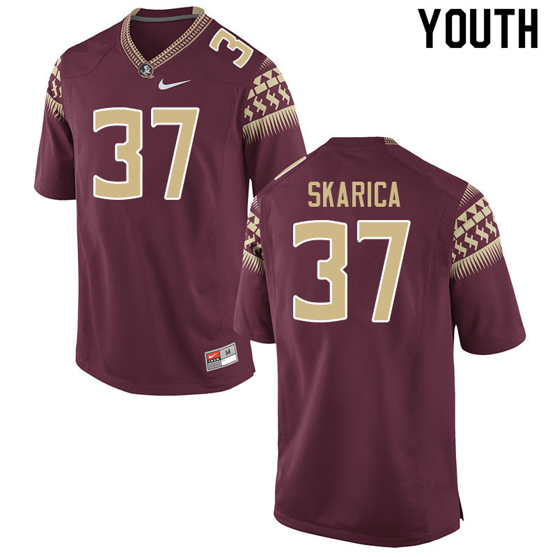 Youth #37 Marko Skarica Florida State Seminoles College Football Jerseys Sale-Garnet - Click Image to Close